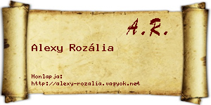 Alexy Rozália névjegykártya